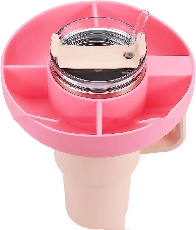 Silicone Snack For Cup 40 Oz Reusable Snack Container 4 Compartment Snack Platters Cup Snack Bowl Cup Holder Food Tray 🇨🇳