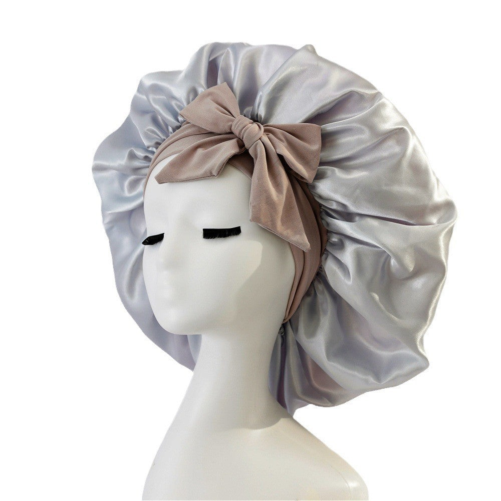 New Silk Bonnet For Sleeping Women Satin Bonnet Hair Bonnet Night Sleep Cap Scarf Wrap For Curly Hair With Tie Band For Curly Hair 🇨🇳