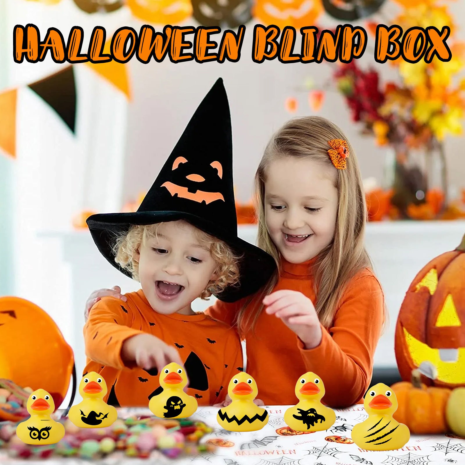 Dowmoo Halloween Duck Blind Box Countdown 24 Grid Surprise Decoration Rubber Duck Blind Box Toy 🇨🇳