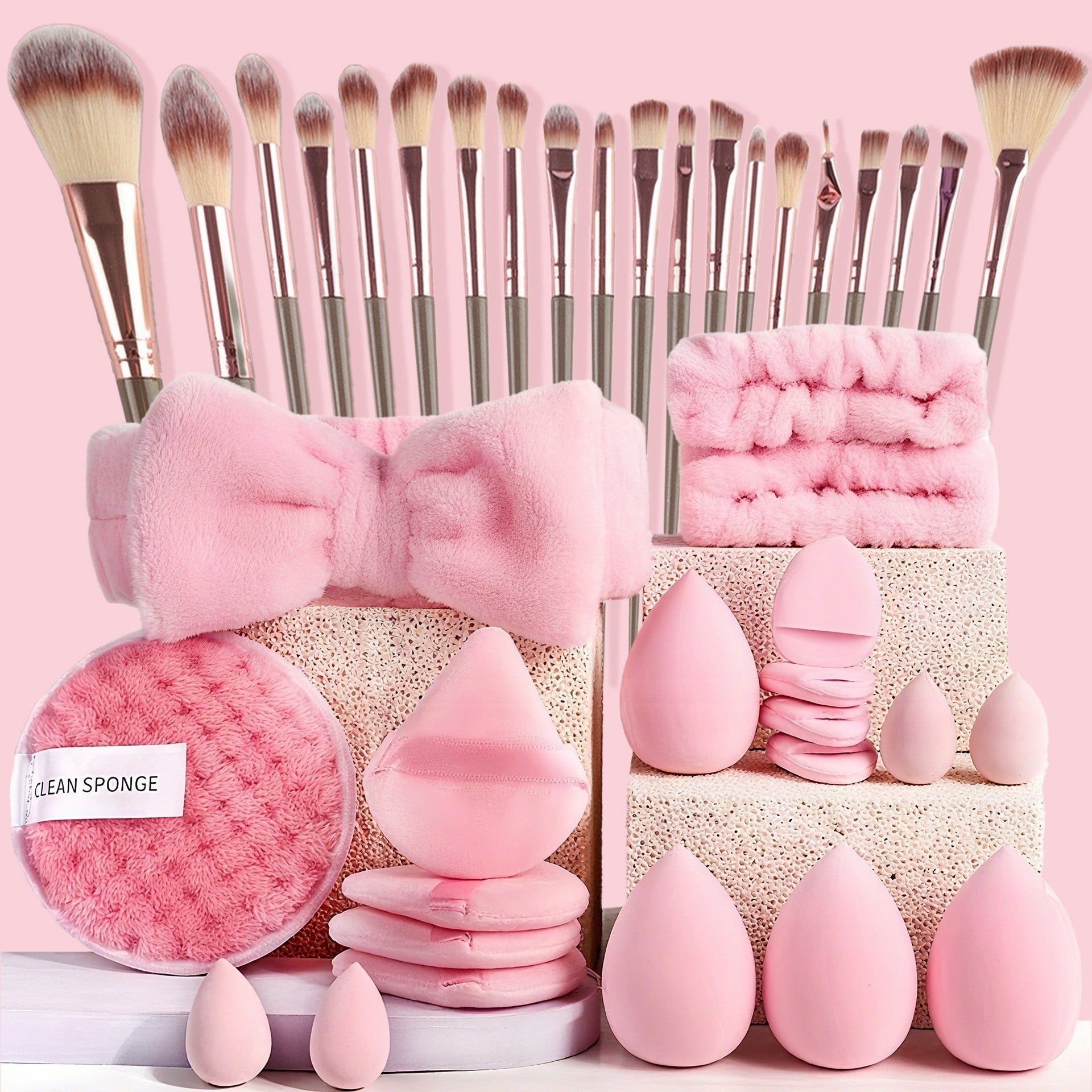 40-Piece Makeup Tool Set With Beauty Blender Soft Sponge Puffs 🇨🇳
