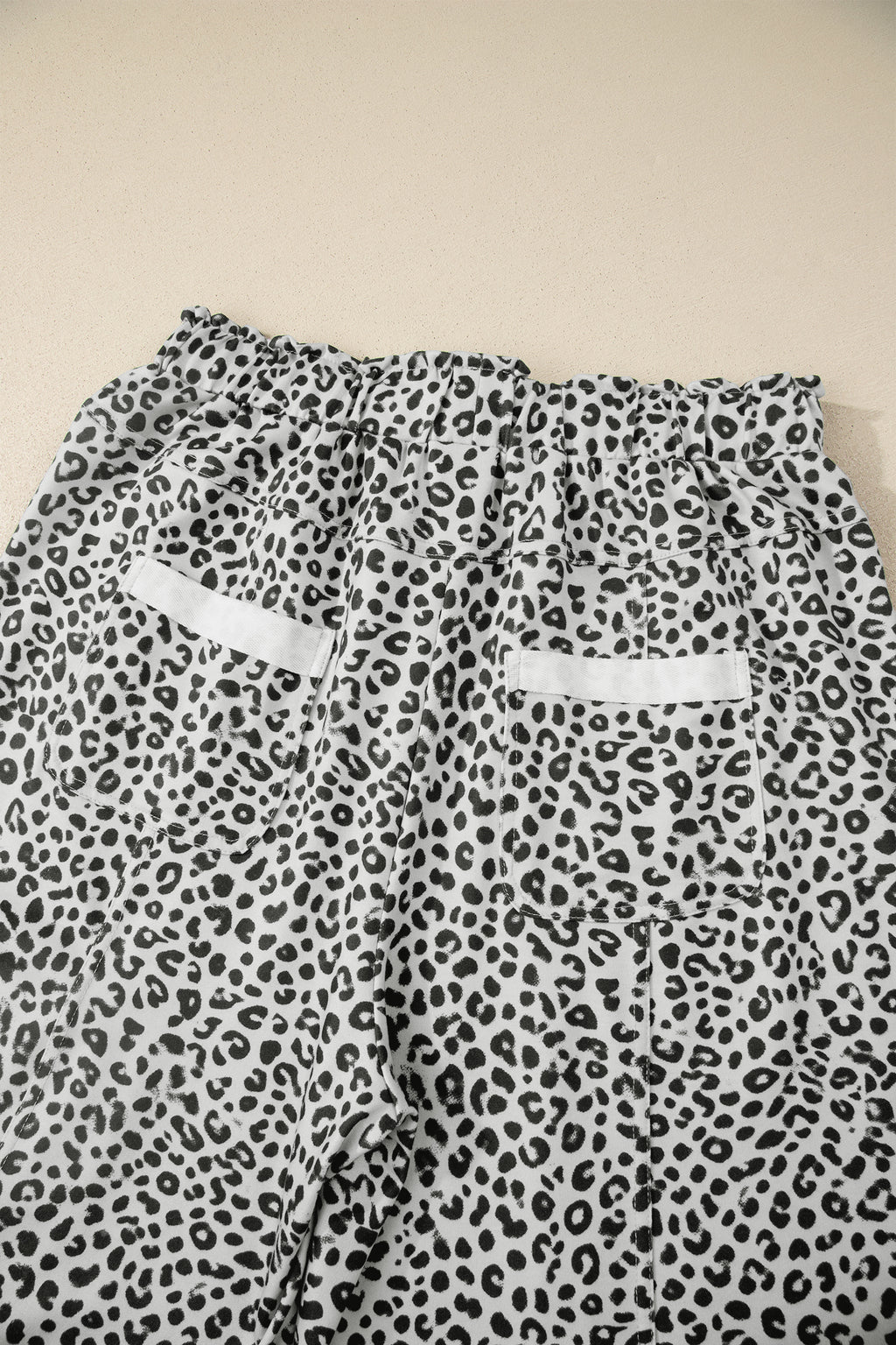 Gray Animal Print Wide Leg Terry Knit Pants 🇺🇸