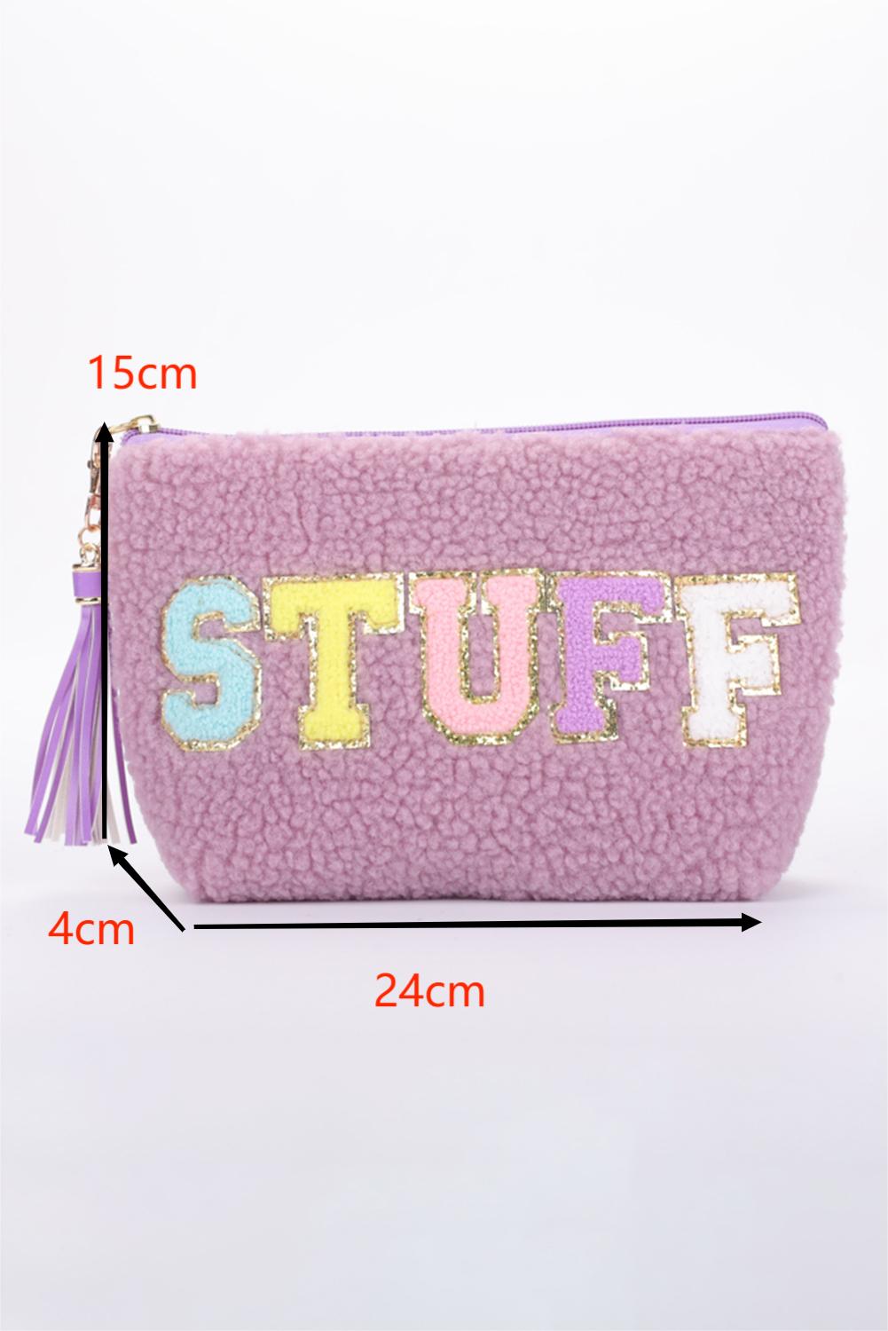 Phalaenopsis Sparkle Letter Pattern Tassel Zipper Makeup Bag 🇺🇲