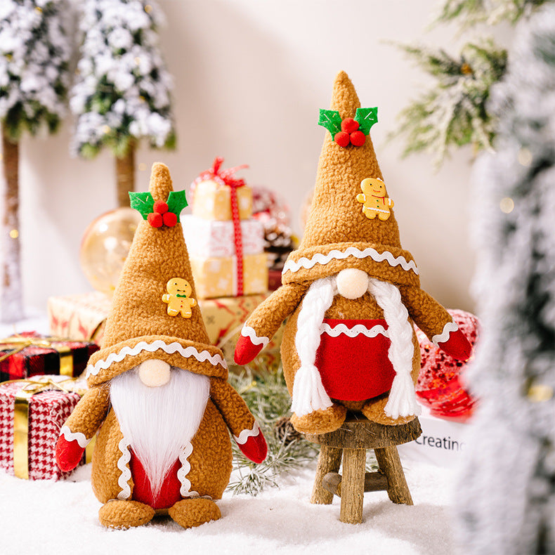 Khaki Gingerbread Man Knitted Doll Ornaments 🇨🇳