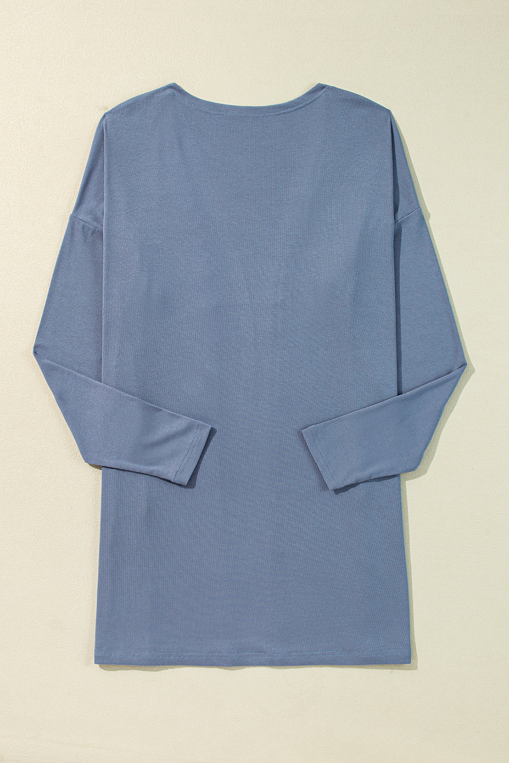 Ashleigh Blue Solid Color Rib Knit Open Front Tunic Cardigan 🇨🇳
