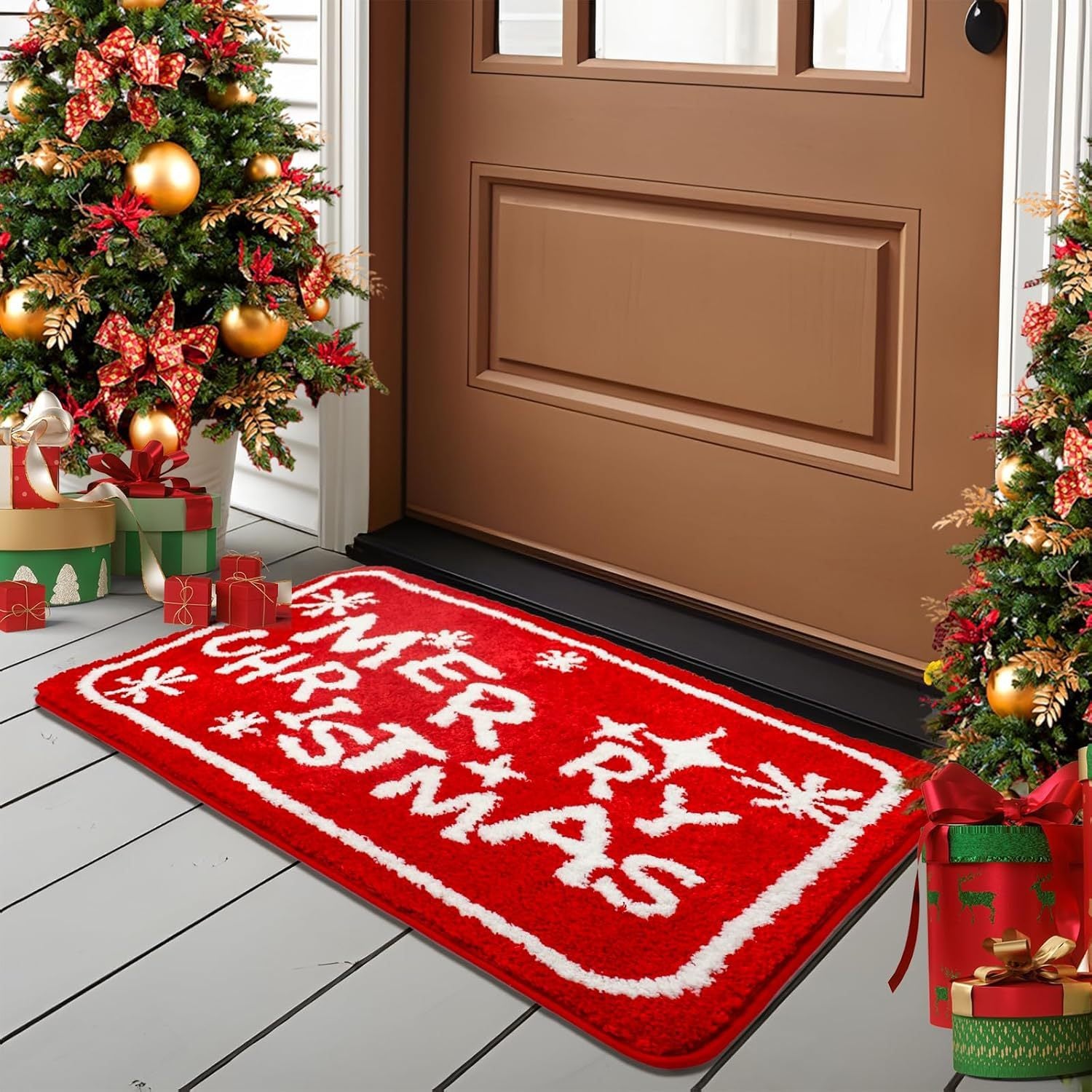 Christmas Cashmere Carpet Bathroom Absorbent Non-slip Mat 🇨🇳