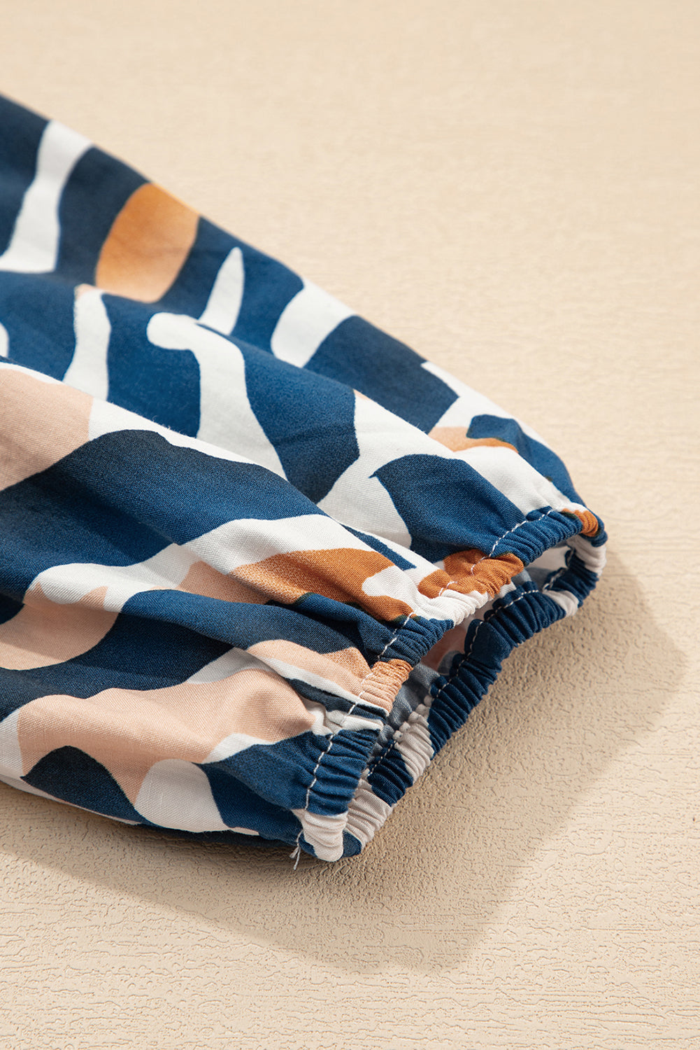 Blue Zebra Print Tied Front Puff Sleeve Top 🇺🇸