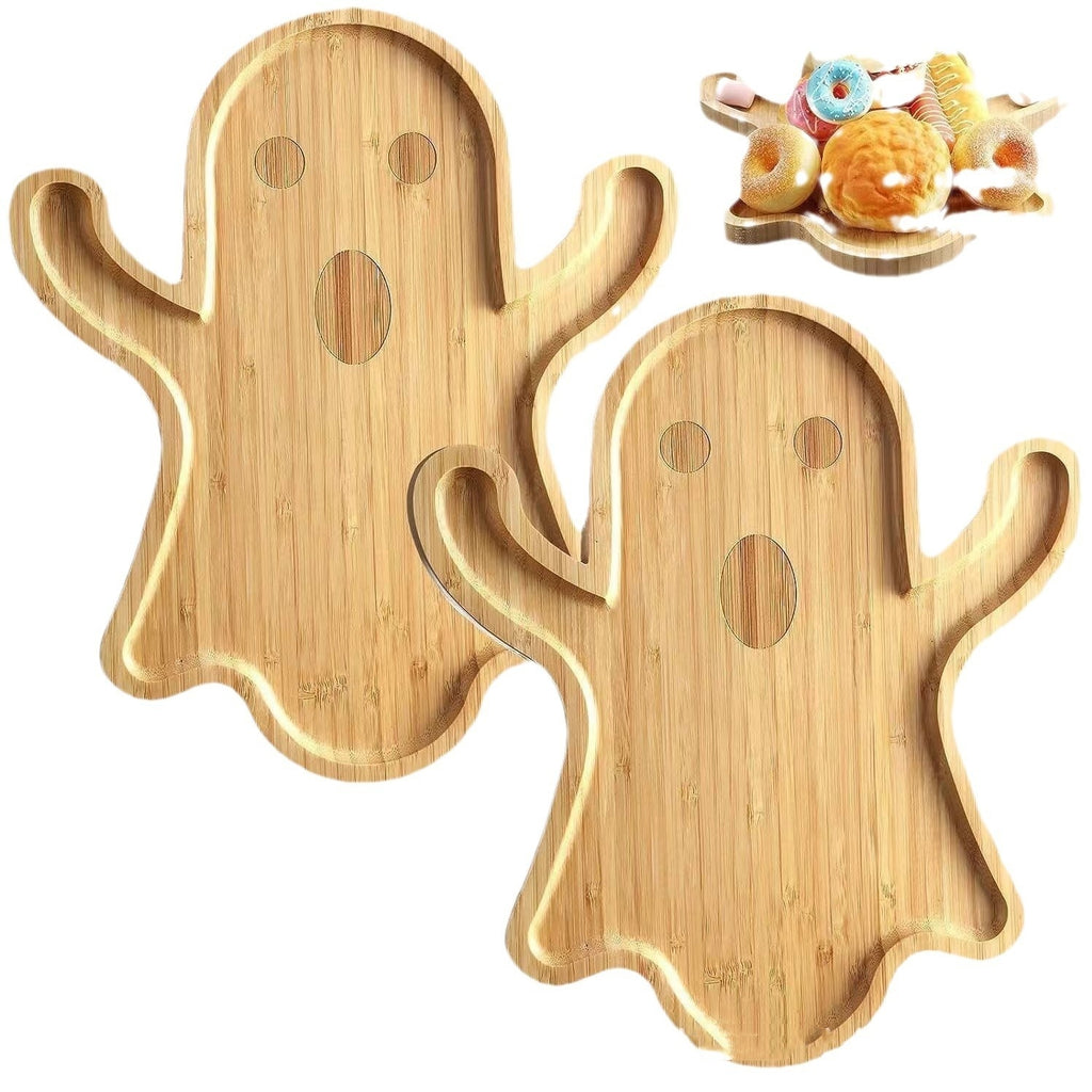 Halloween Ghost  Bamboo Wood Cheese Platter Tray For Candy Cookie Kitchen Gadgets 🇨🇳