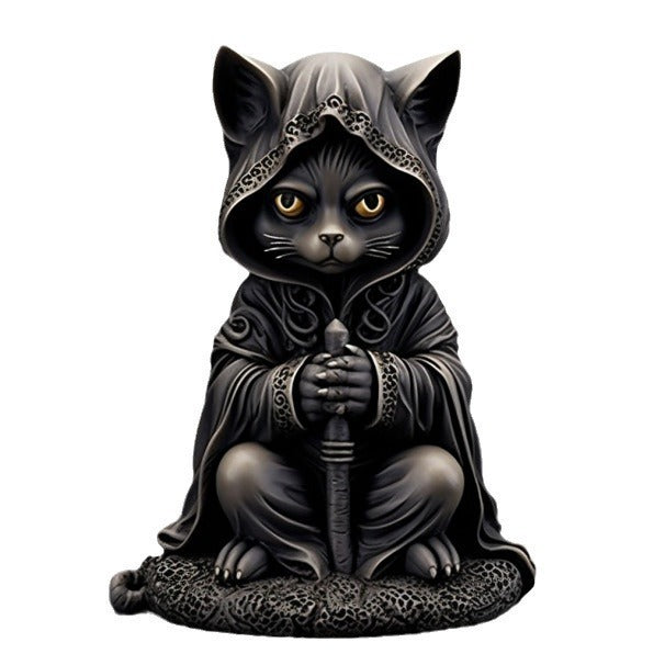 Halloween Black Cat Resin Craft Ornament Home Decoration Desktop Statue 🇨🇳