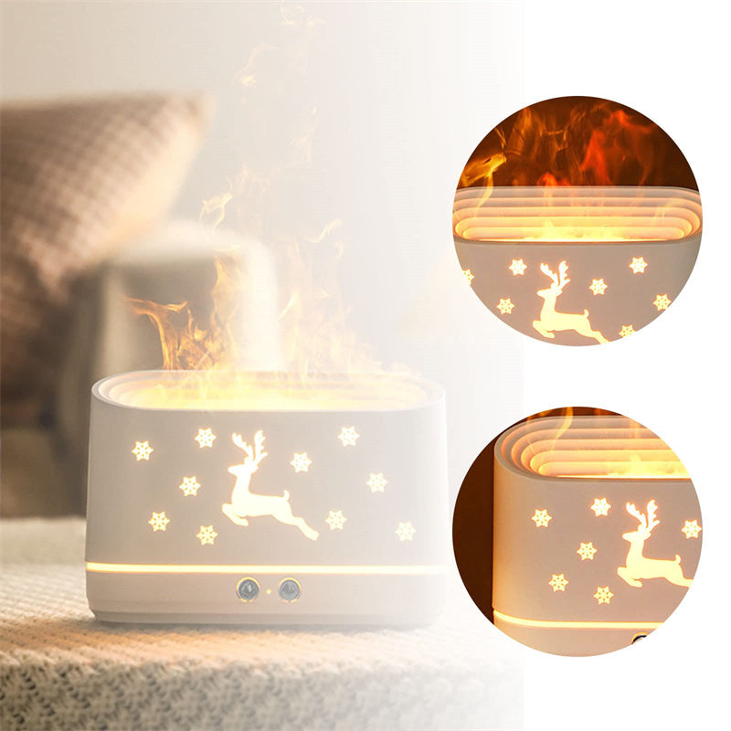 Elk Flame Humidifier Diffuser Mute Household Atmosphere Lamp Christmas Home Decorations 🇨🇳