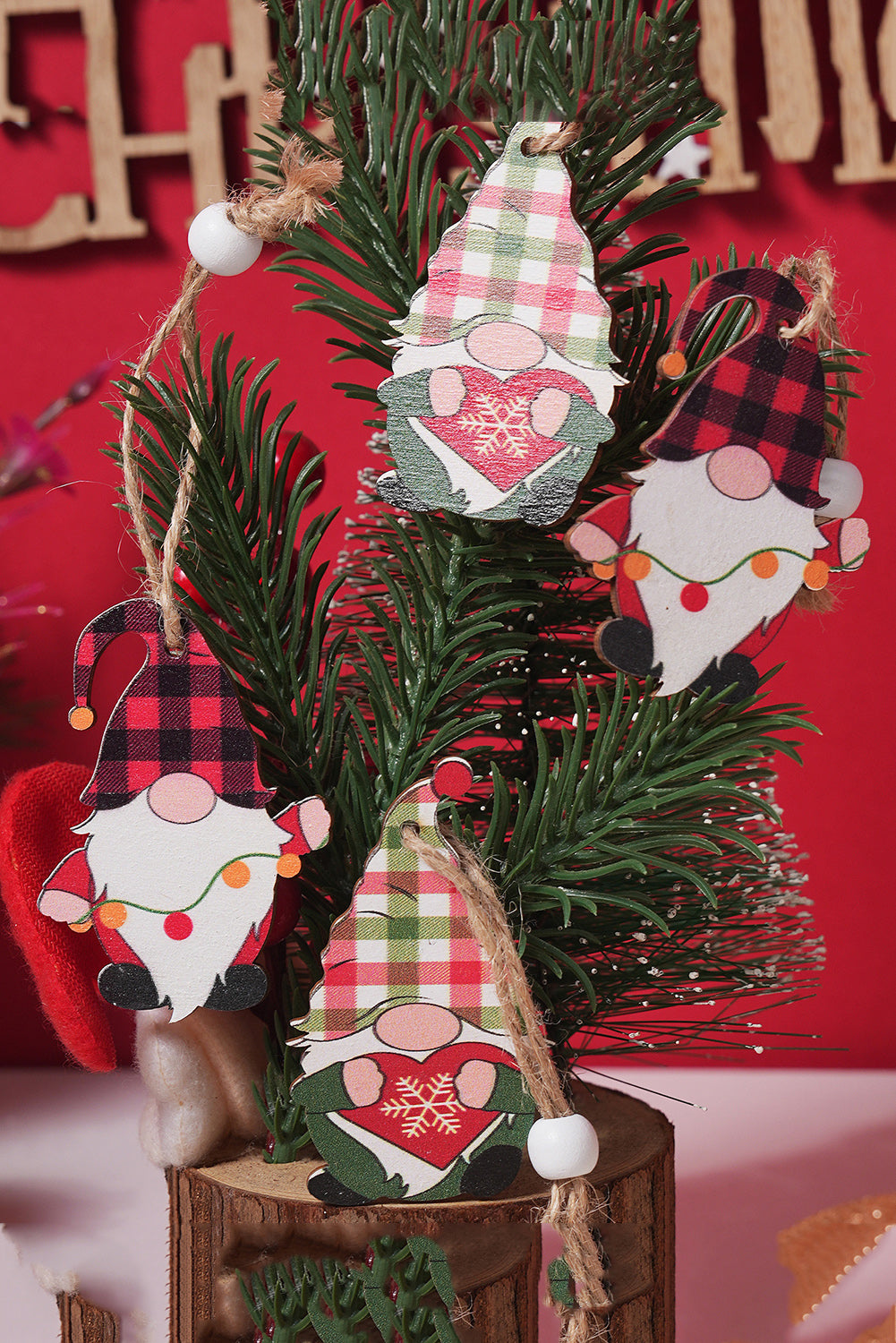 Plaid Christmas Pendant Quad 12PC Set 🇺🇸