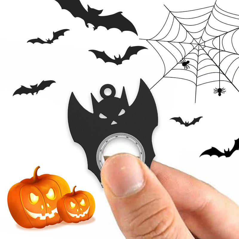 Halloween Creative Fidget Spinner Toy Bat Demon Ghost Keychain Hand Spinner Anti-Anxiety Toy Relieves Stress Bottle Opener Kids Toy 🇨🇳