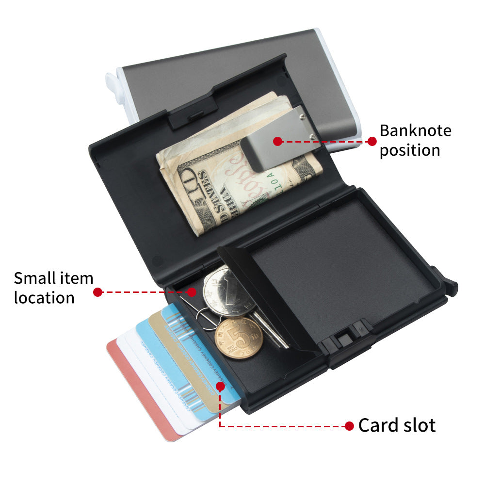 RFID Aluminum Alloy Automatic Pop-up Storage Box Coin Paper Money 🇨🇳