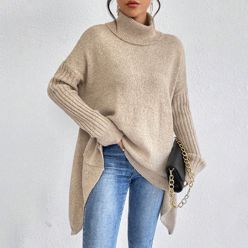 Turtleneck Loose Long Sleeve Knitted Warm Pullover Sweater 🇨🇳