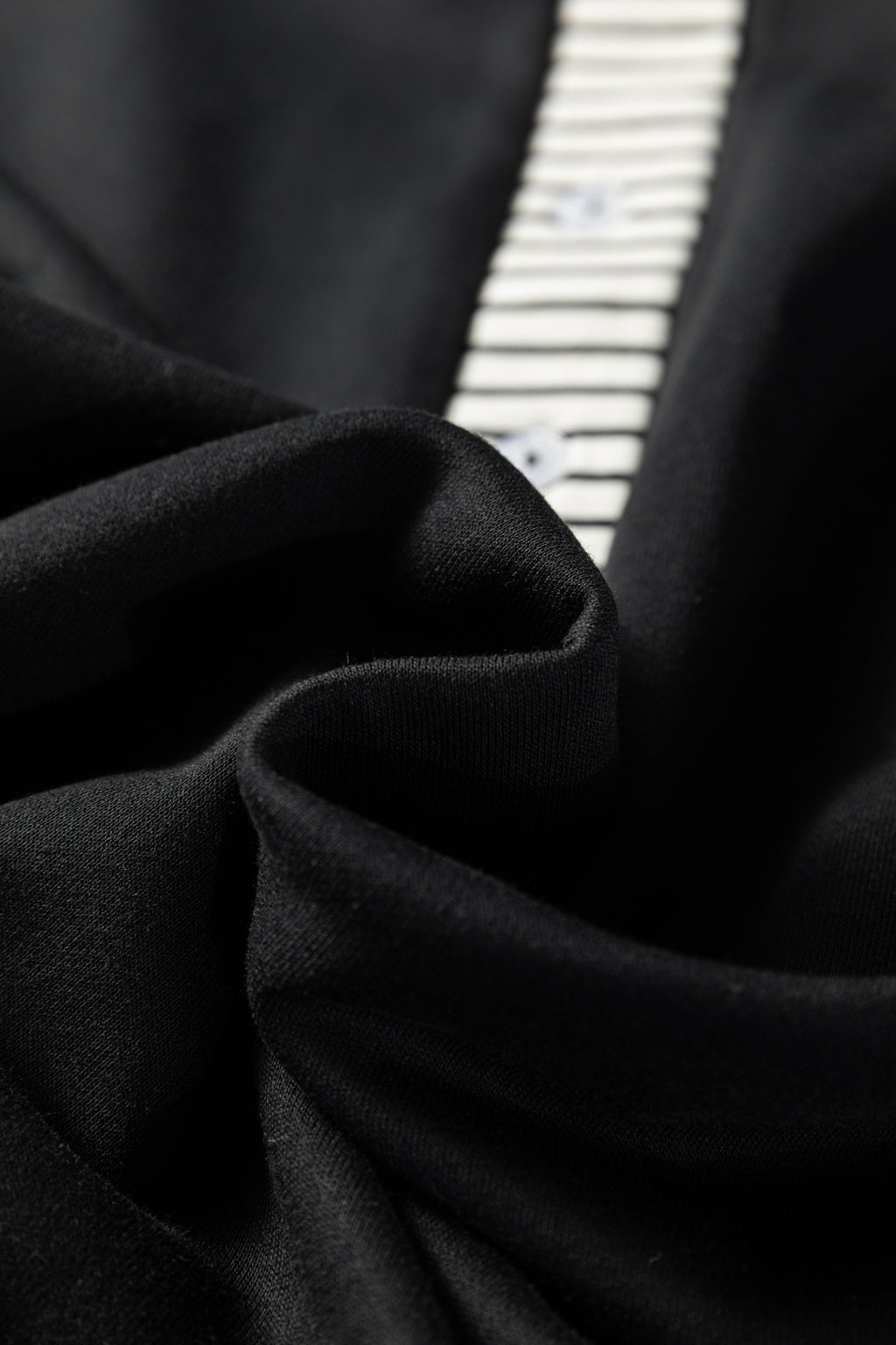 Black Plus Size Striped Cuffs Polo Collar Patchwork Long Sleeve Ruffle Hem Dress 🇺🇸