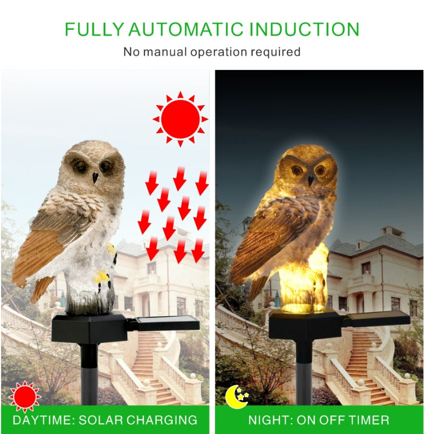 Solar Owl Garden Light Outdoor LED Lawn Lamp For Garden Decoration Waterproof Christmas Lights Outdoor Solar Lamp Post 🇨🇳