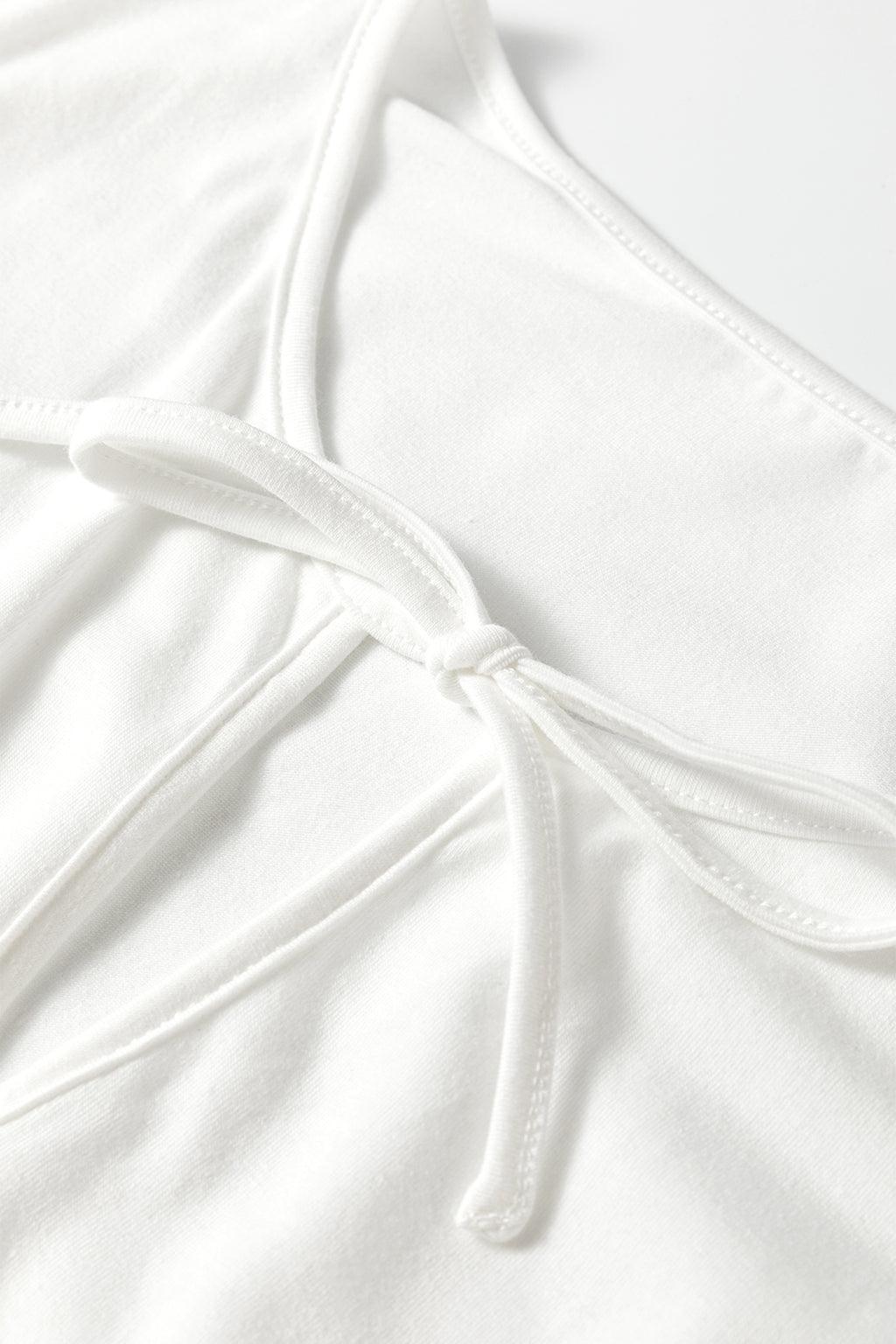 White Plus Size Solid Color Bow Tie Peplum Tank Top 🇺🇸