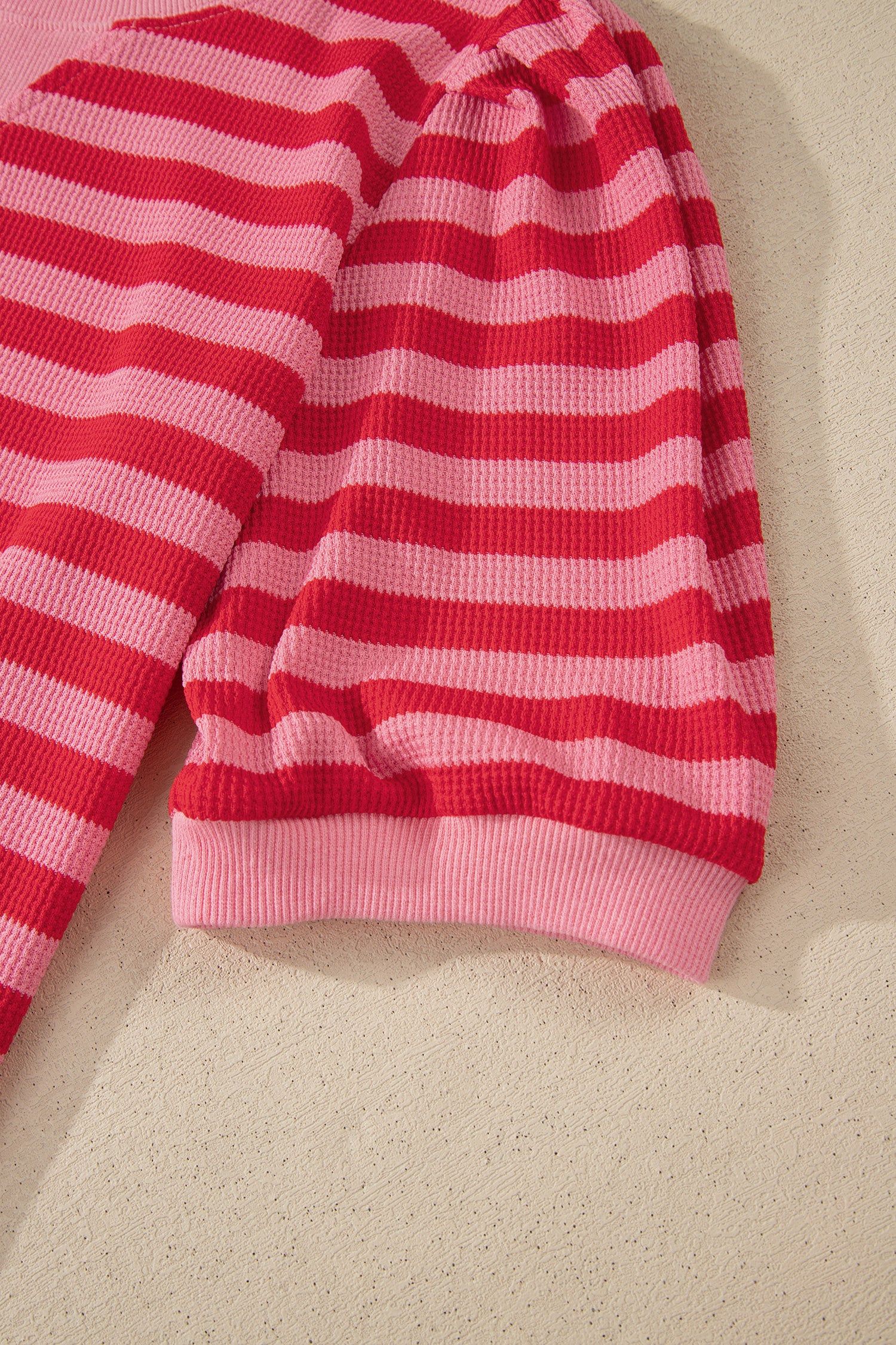Red Stripe Puff Short Sleeve T Shirt Matching Shorts Set 🇺🇸