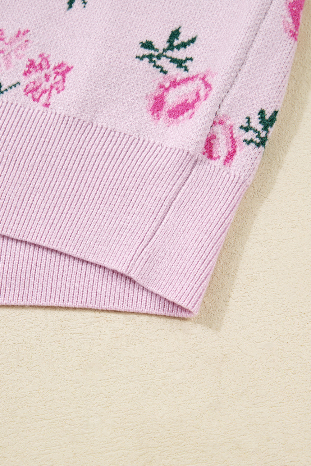 Delicacy Sweet Floral Print Drop Shoulder Cropped Sweater 🇺🇸