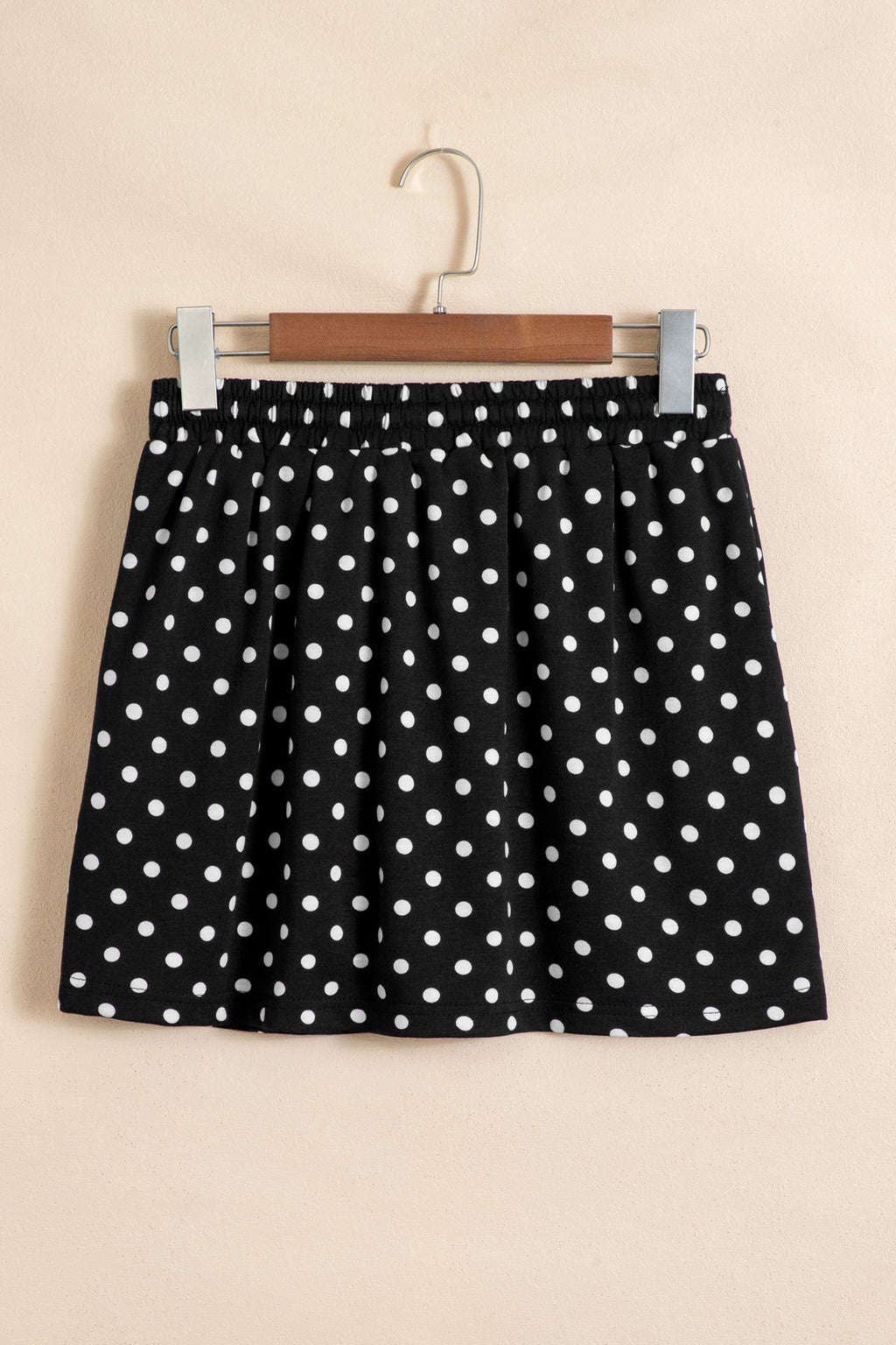 Black Polka Dot Drawstring Casual Mini Skort 🇺🇸