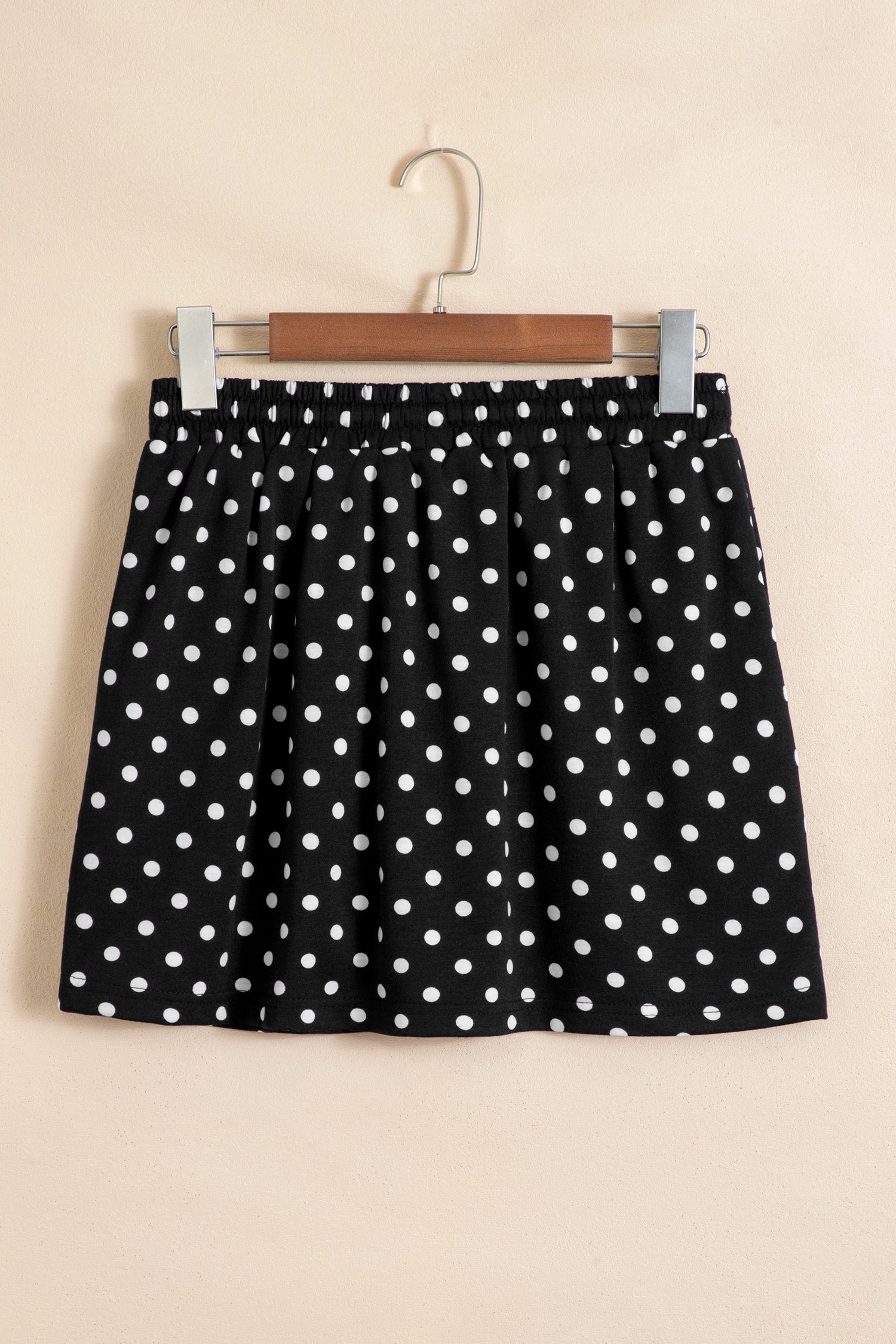 Black Polka Dot Drawstring Casual Mini Skort 🇺🇸