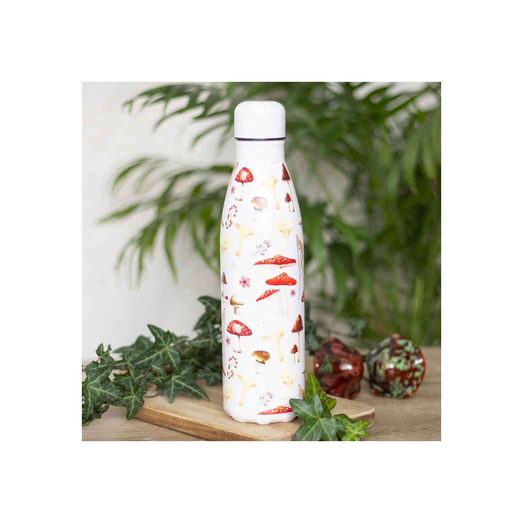 All Over Mushroom Print Metal Water Bottle 🇬🇧