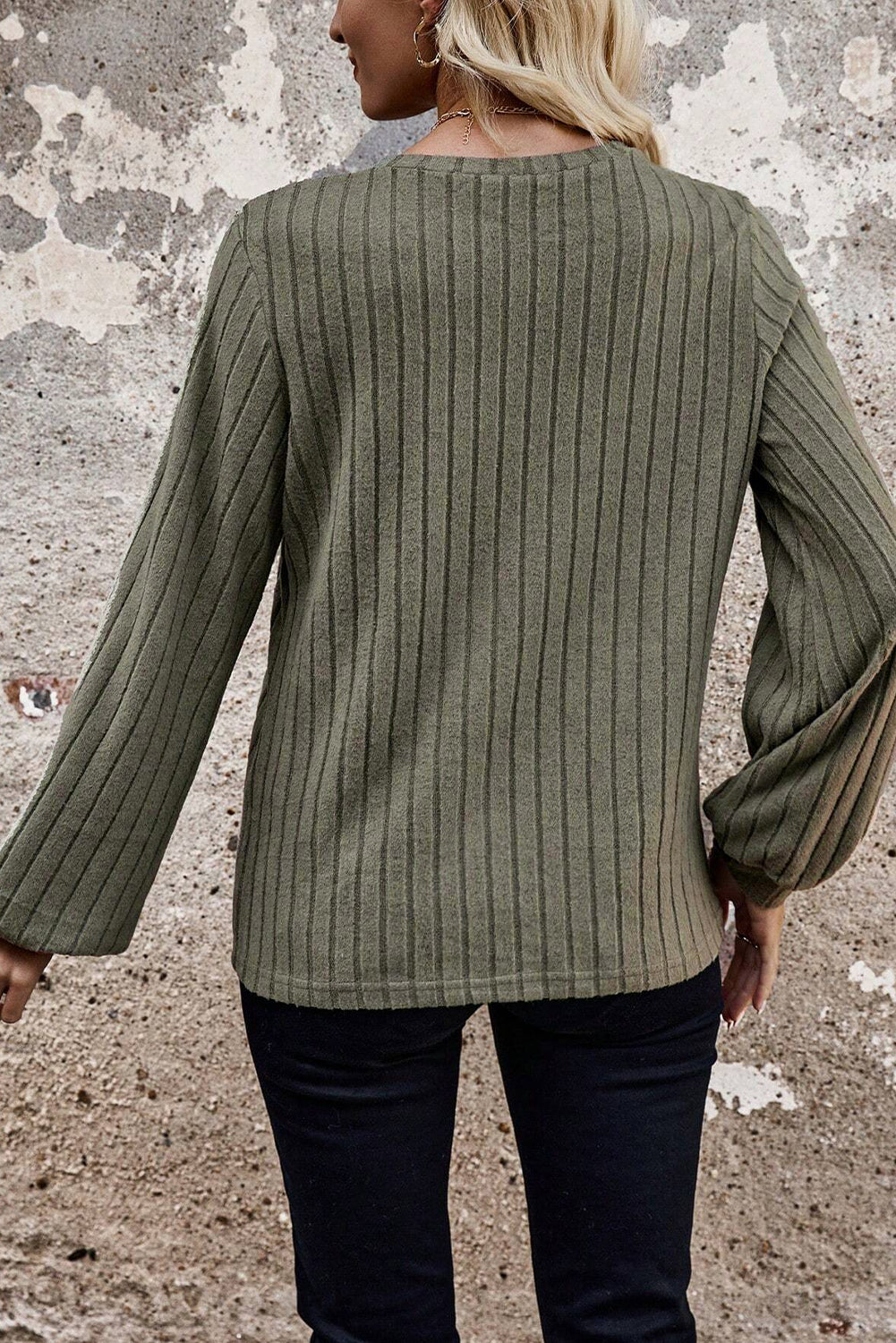 Moss Green Leopard Print Crochet Patchwork Rib Textured Knit Top 🇺🇲