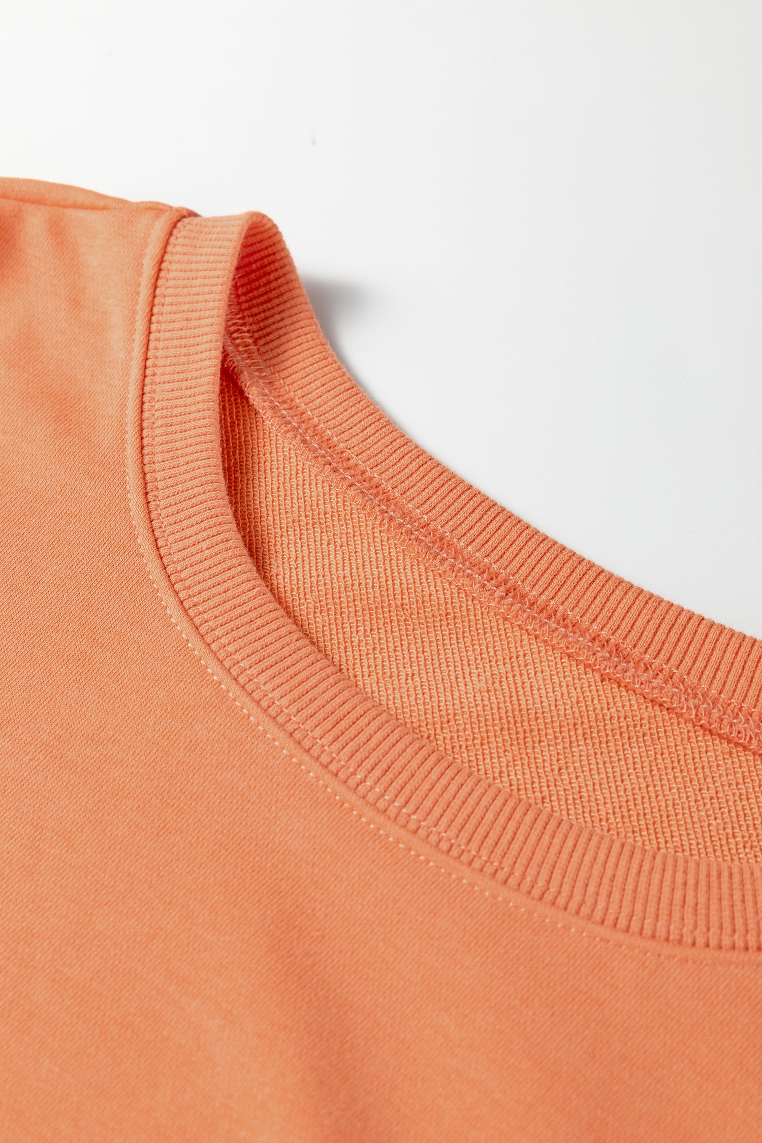 Grapefruit Orange Floral Bow Patched Exposed Seam Patchwork Slit Baggy Sweatshirt 🇺🇸