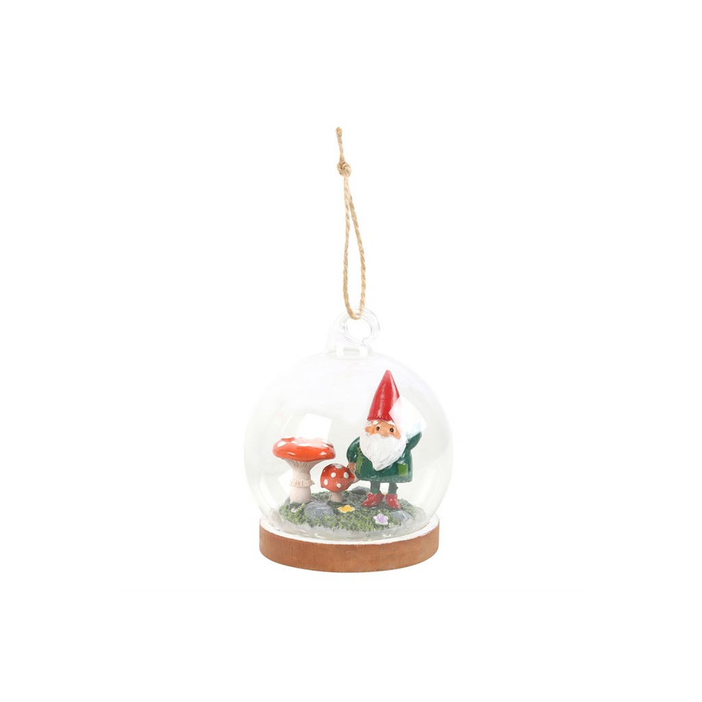 Gnome Glass Dome Hanging Decoration 🇬🇧
