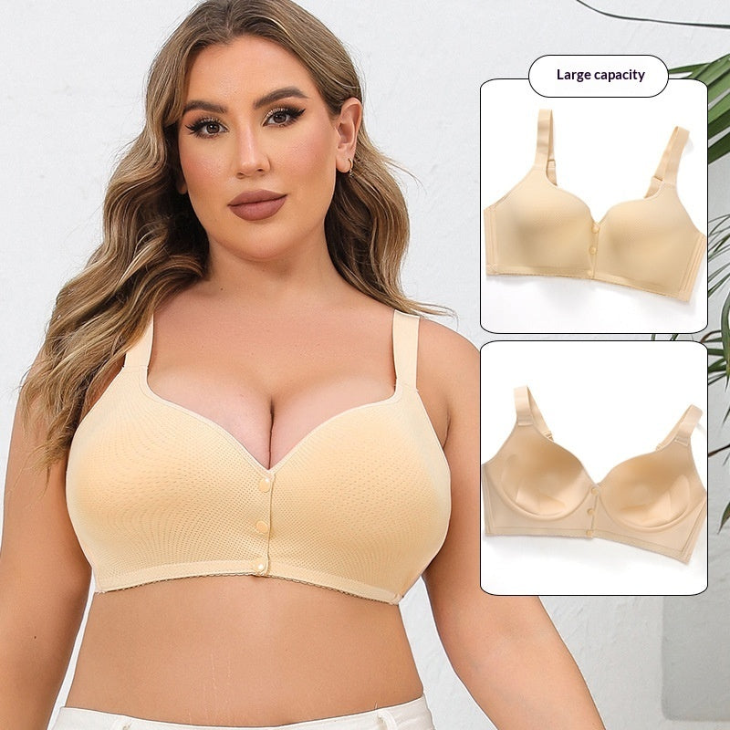 European And American Cup Extra-large Leopard-print Bra Wireless Tank-style Front-closure Lingerie 🇨🇳