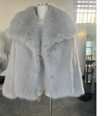 Winter Plush Coat Fashion Warm Thicken Fluffy Lapel Jacket Outwear with Casual Long Sleeve 🇨🇳