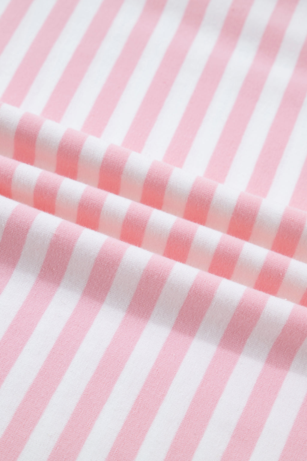 Pink Stripe Drop Shoulder Round Neck Top and Buttoned Straight Pants Two Piece Set 🇺🇸