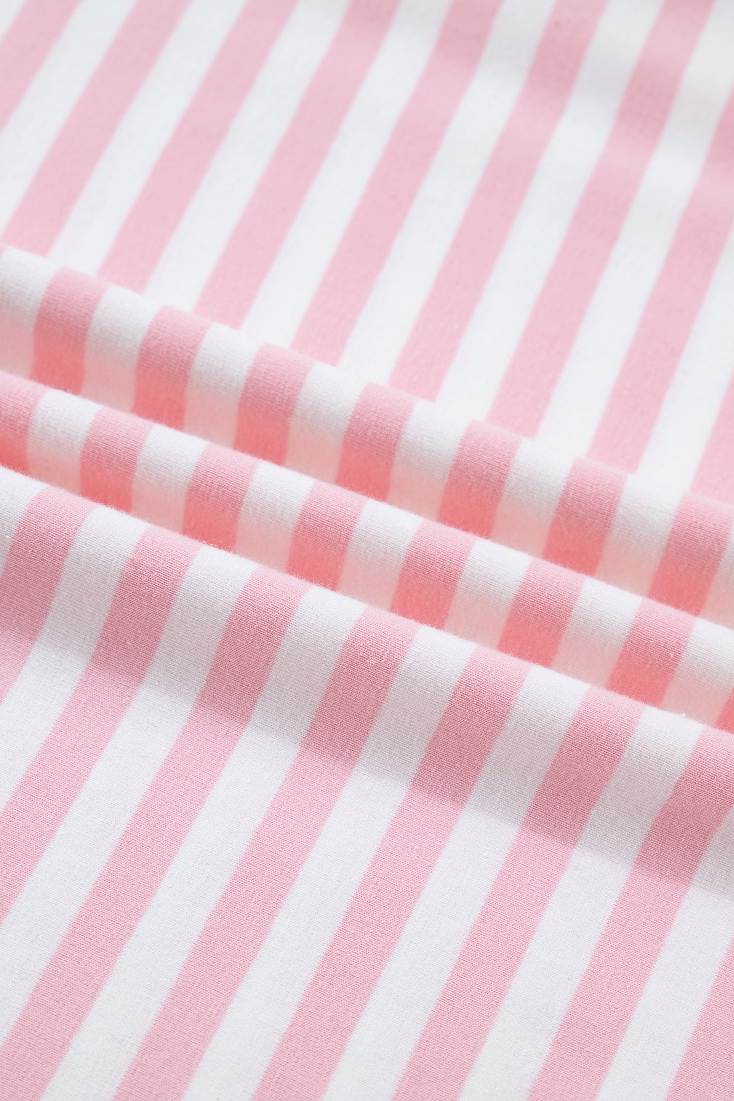 Pink Stripe Drop Shoulder Round Neck Top and Buttoned Straight Pants Two Piece Set 🇺🇸