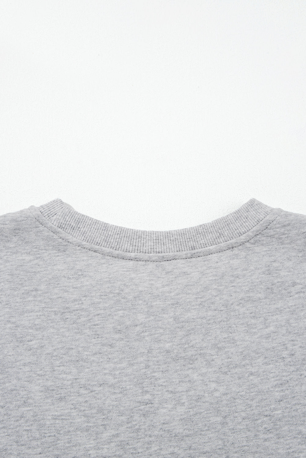 Light Grey Contrast Bow Applique Drop Sleeve Round Neck Sweatshirt 🇺🇸