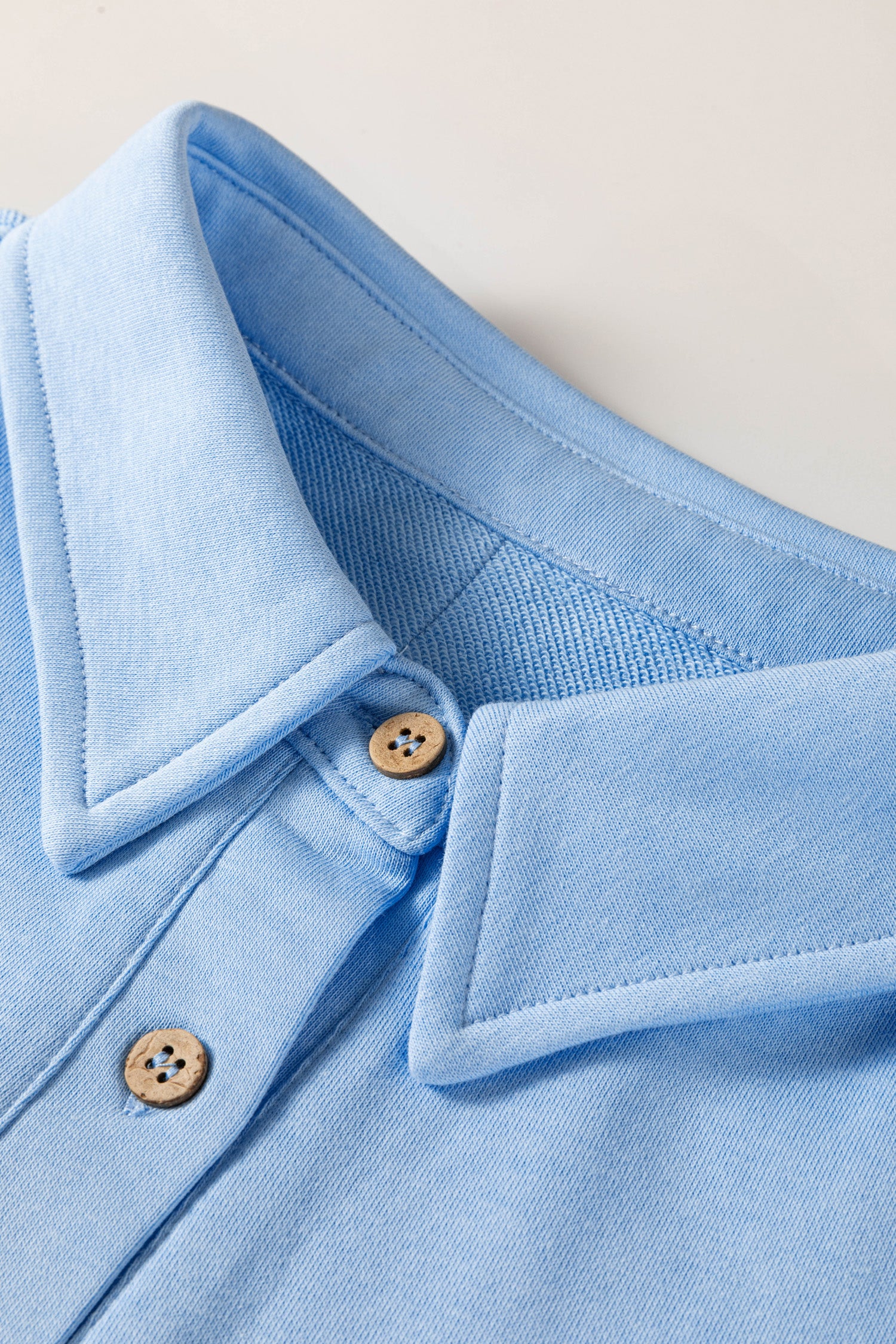 Mist Blue Solid Color Polo Tee Elastic Waist Shorts Plus Size Outfit 🇺🇸