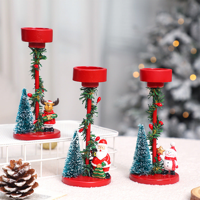 Christmas Decorations Desktop Resin Christmas Tree Elderly Candlestick 🇨🇳