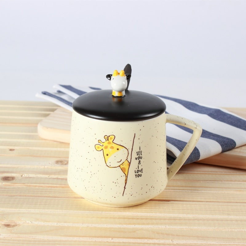 Creative Cartoon Ceramic Cup Hand Drawn Cute Giraffe 🇨🇳