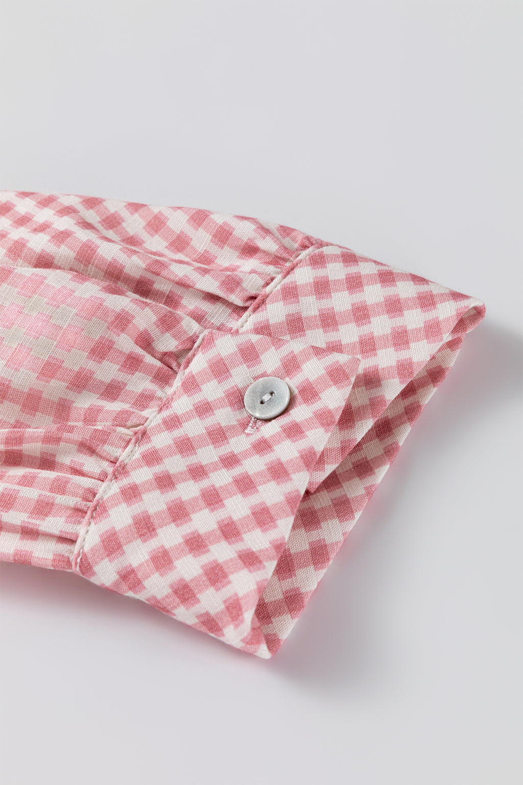 Pink Plaid Half Sleeve Ruffle Hem Button Down Shirt 🇺🇸