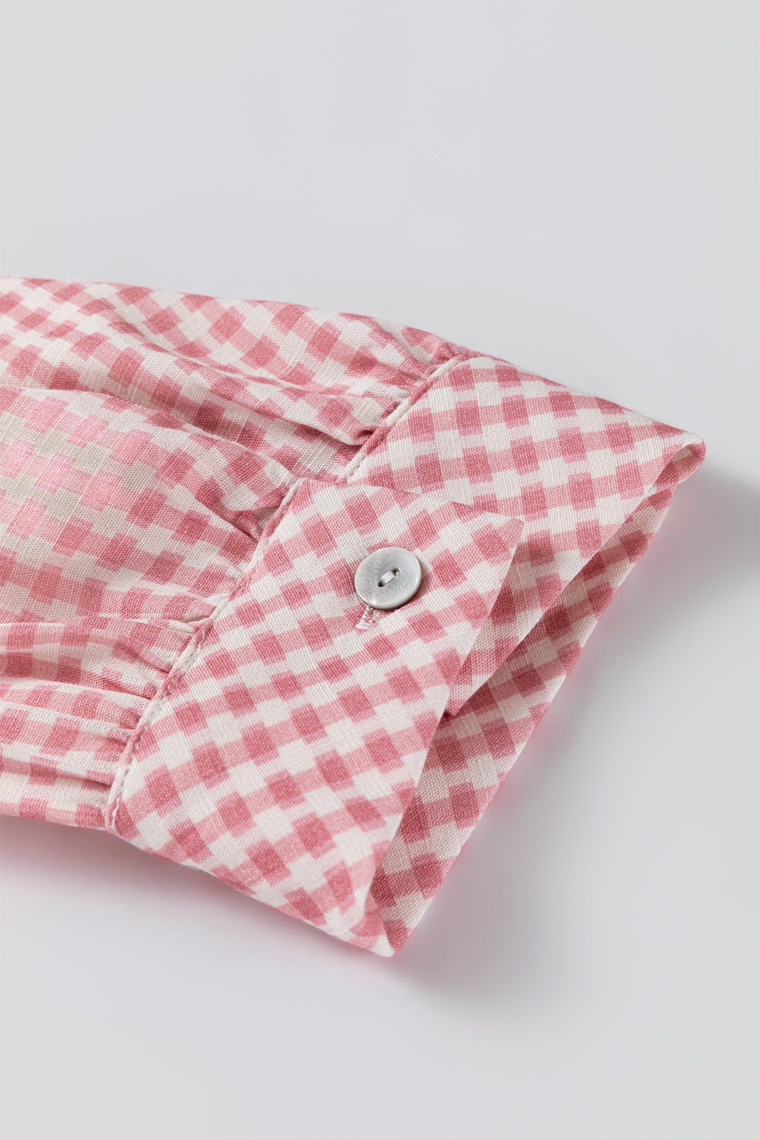 Pink Plaid Half Sleeve Ruffle Hem Button Down Shirt 🇺🇸