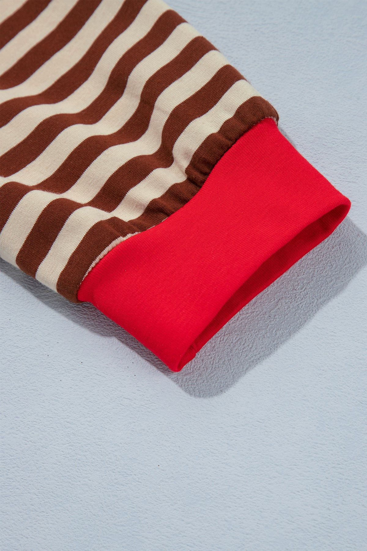 Brown Stripe Striped Colorblock Cuffs Round Neck Long Sleeve Shift Dress 🇺🇸
