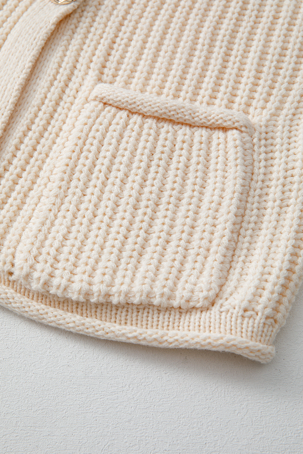 White Solid Textured Knit Side Pockets Buttoned Sweater Vest 🇺🇸