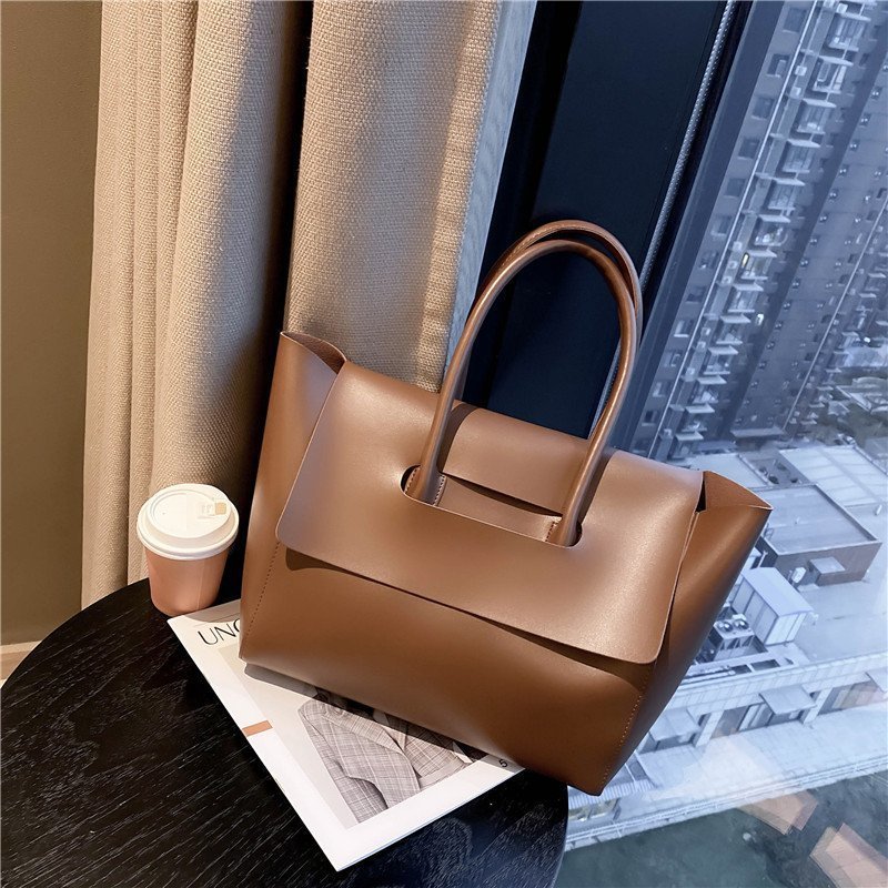 Women Shoulder Bags Large Capacity Simple Retro Tote Bags Solid Color Famous Brand High Quality Bags 🇨🇳