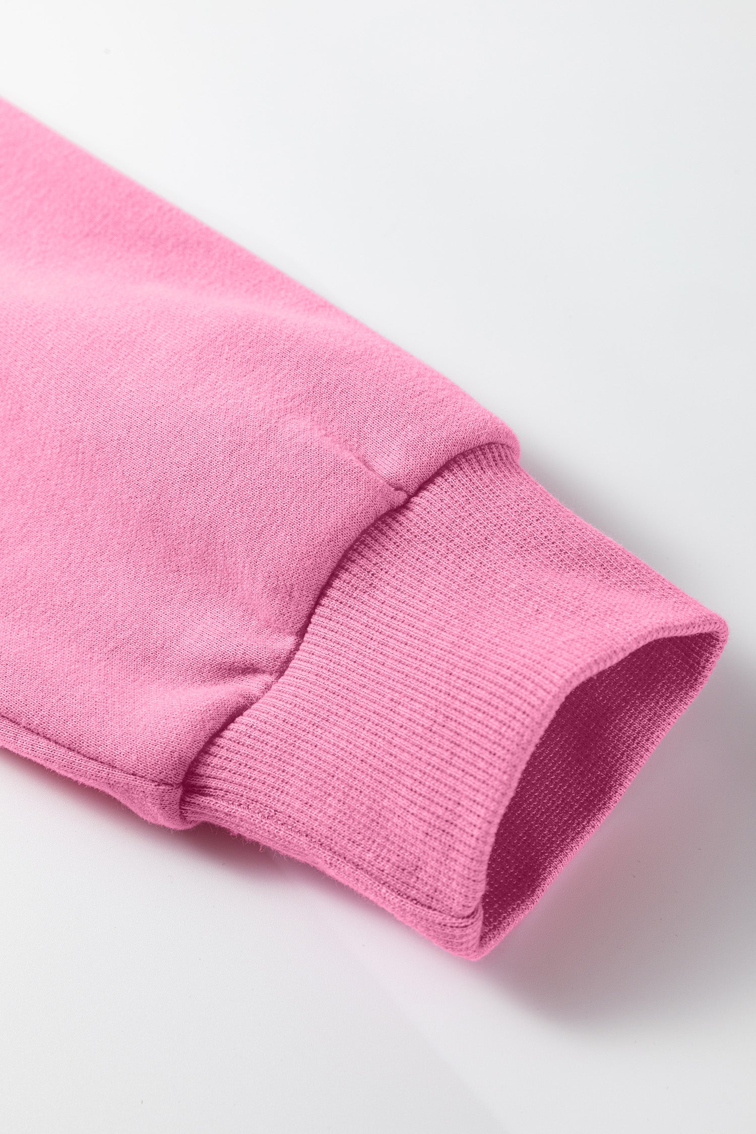 Bright Pink Oversize Blessed Embroidered Mock Neck Sweatshirt 🇺🇸