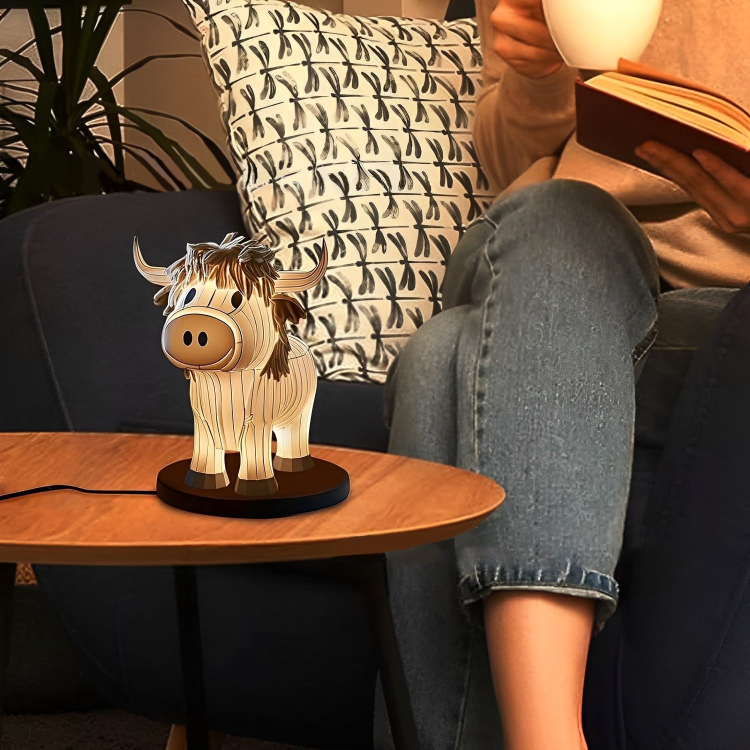 Home Cow Table Lamp Fun Cow Small Night Lamp 🇨🇳