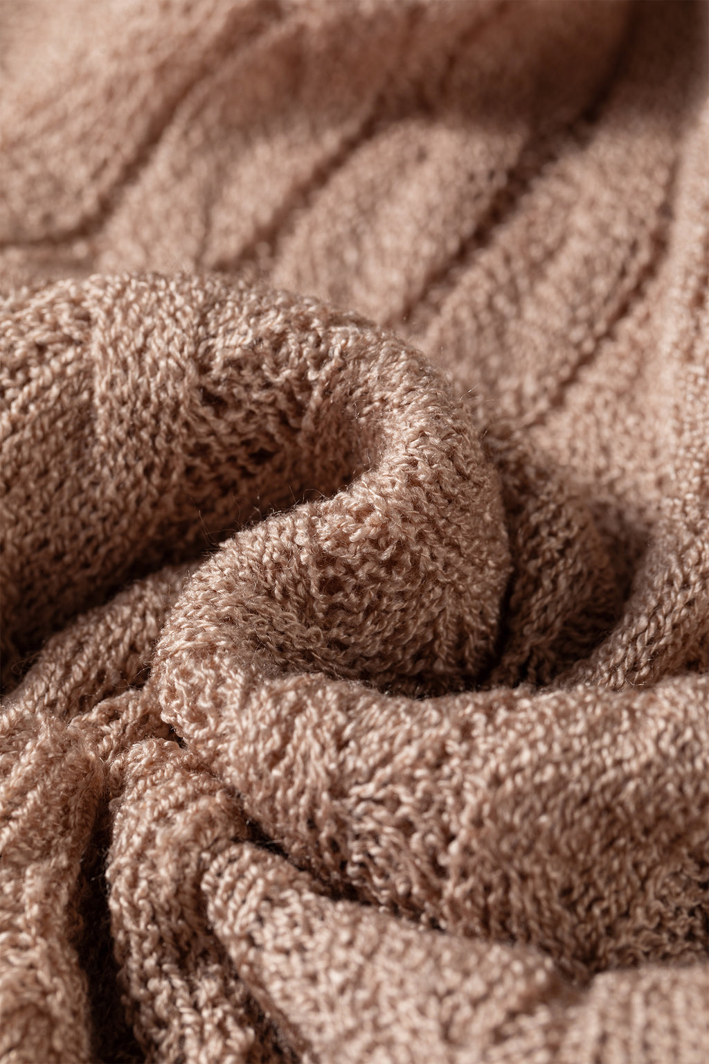 Old Rose Hollowed Pattern Knit Drop Shoulder Open Sweater Cardigan 🇺🇸