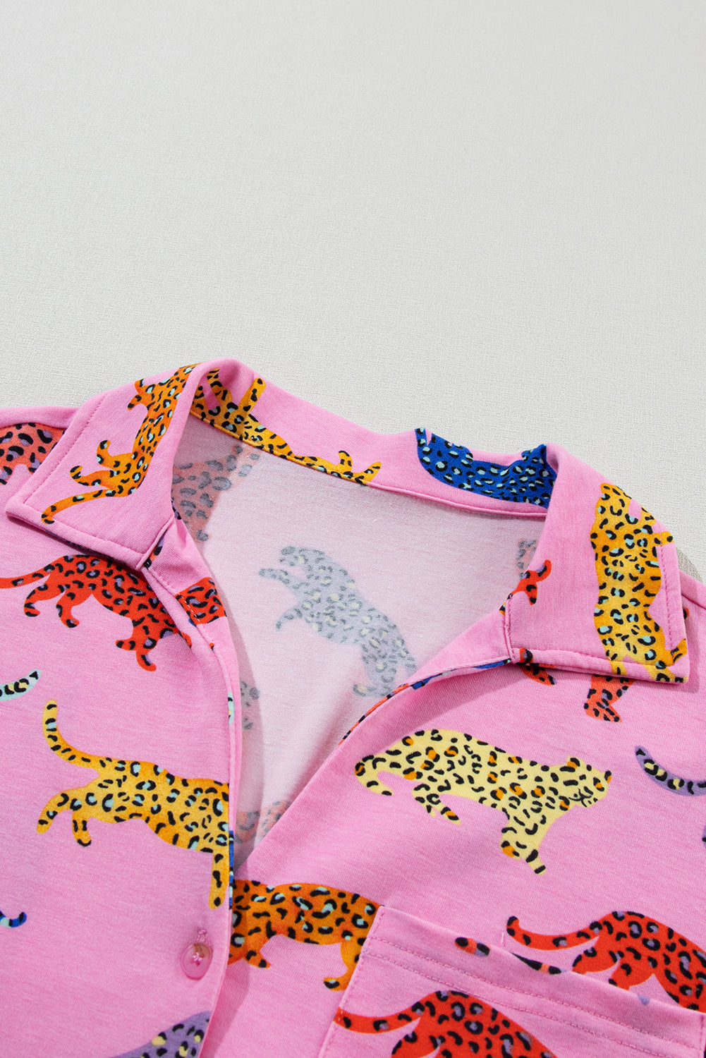 Pink Cheetah Print Shirt and Pants Pajama Set 🇺🇸
