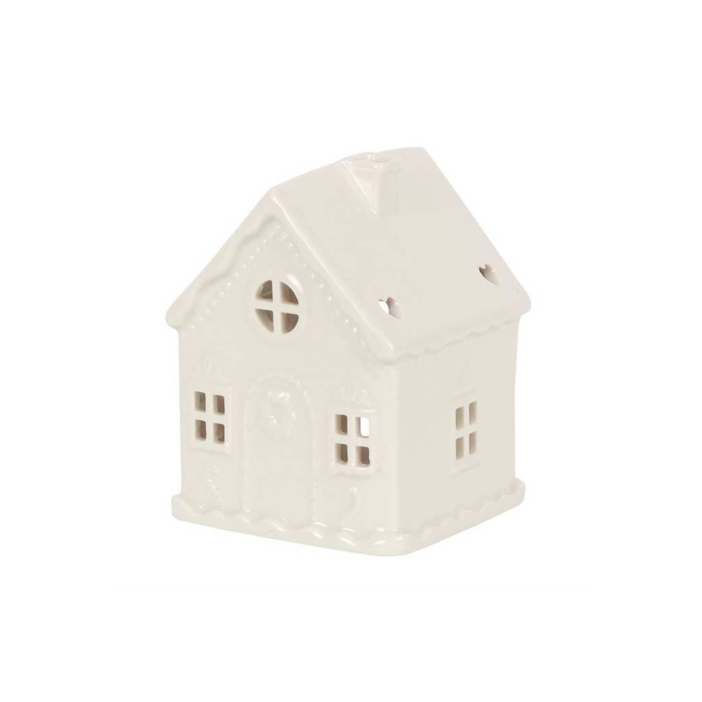 White Gingerbread House Tealight Holder 🇬🇧