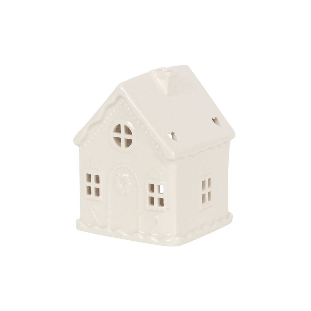 White Gingerbread House Tealight Holder 🇬🇧