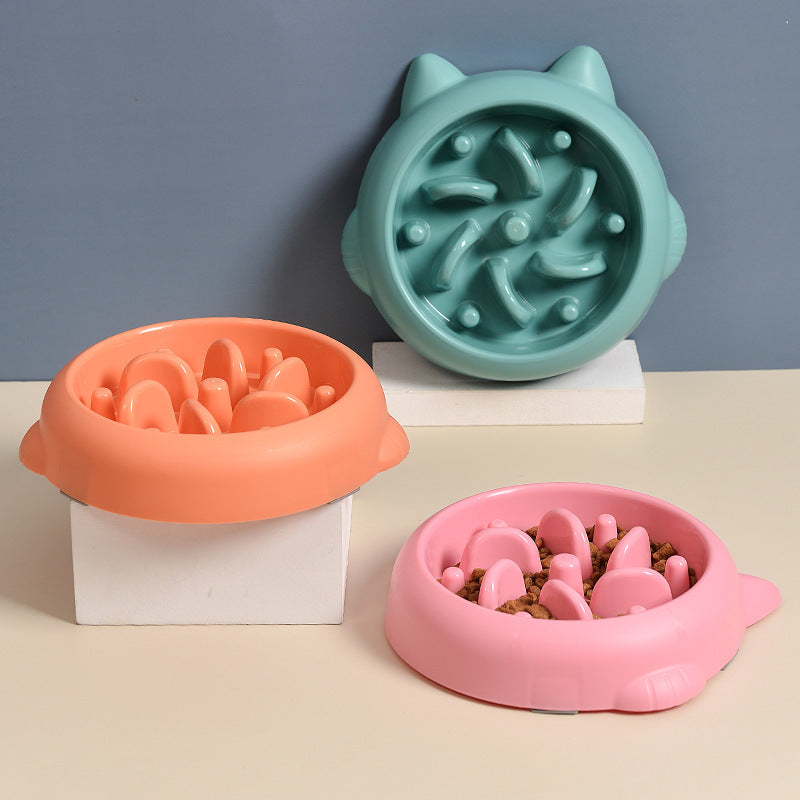 Pet Dog Cat Slow Feeder Bowls Anti Choking Slow Feeder Dish Bowl Home Dog Eating Plate Anti Gulping Bowl Supplies 🇨🇳