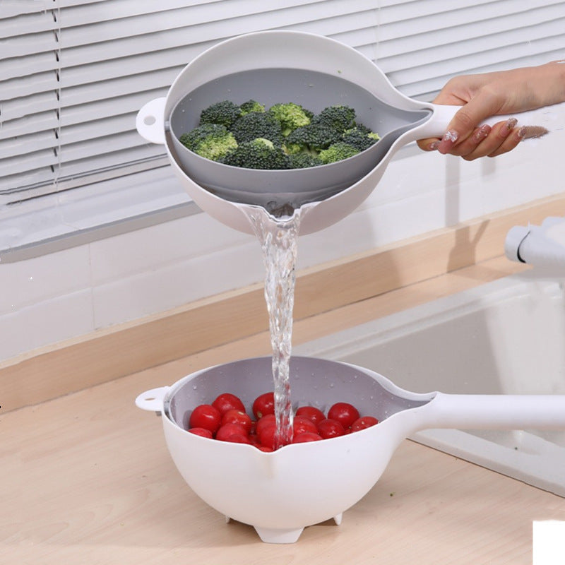 Double-layer Drain Basket Home Living Room Creative Kitchen Gadgets 🇨🇳