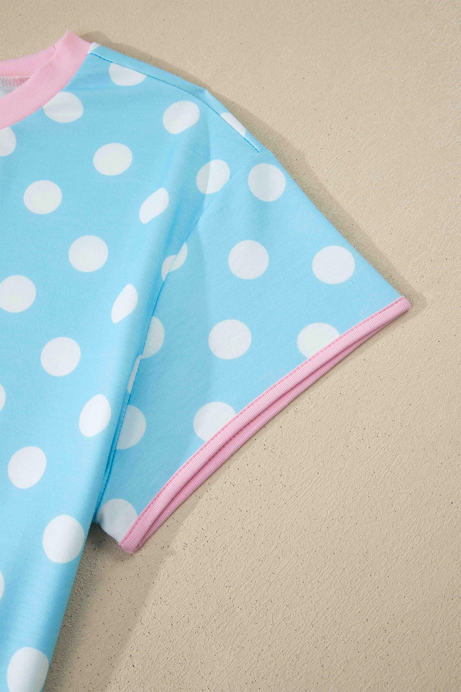 Sky Blue Polka Dot Short Sleeve Top and Pants Set 🇺🇸